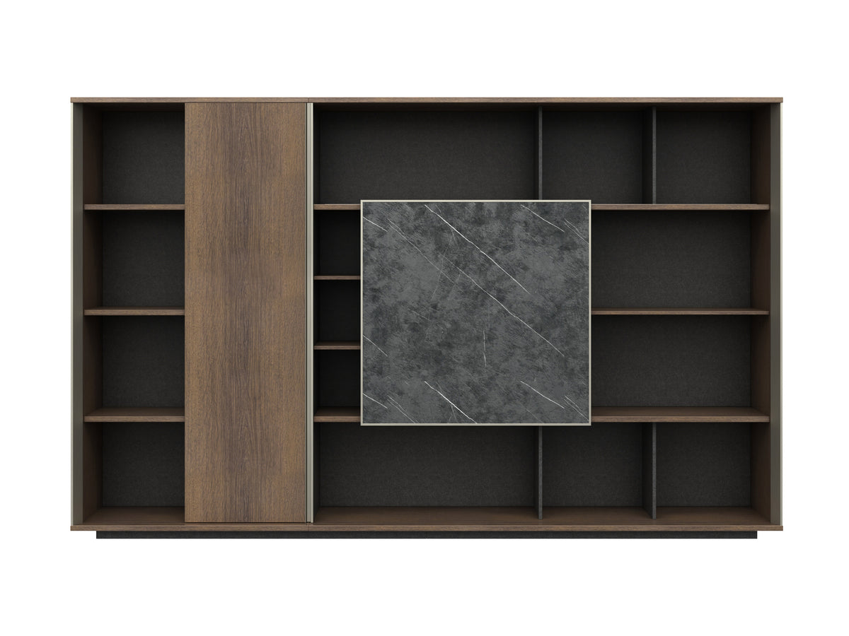Knight Bookcase Display Filing Bookshelf Unit 2.8M Cabinet Shelf Brown Oak