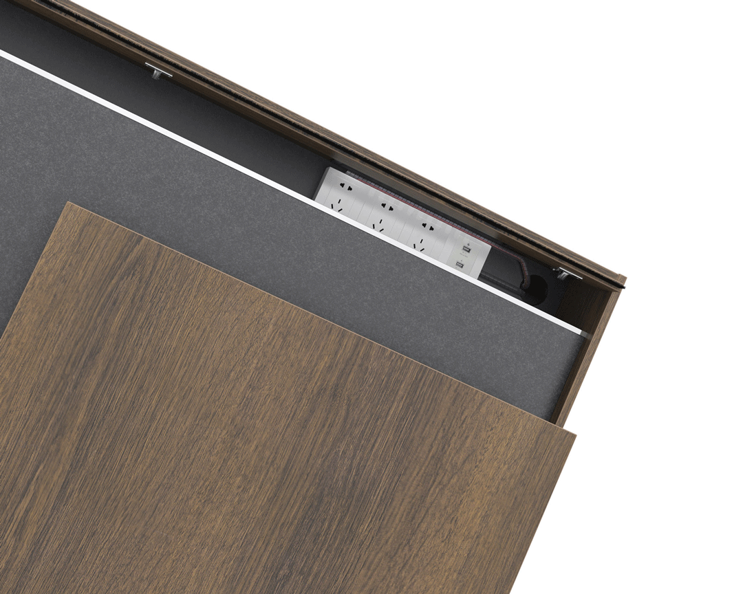 Minerva 2.4M Executive Office Desk Commercial Home with Left Return Brown Oak