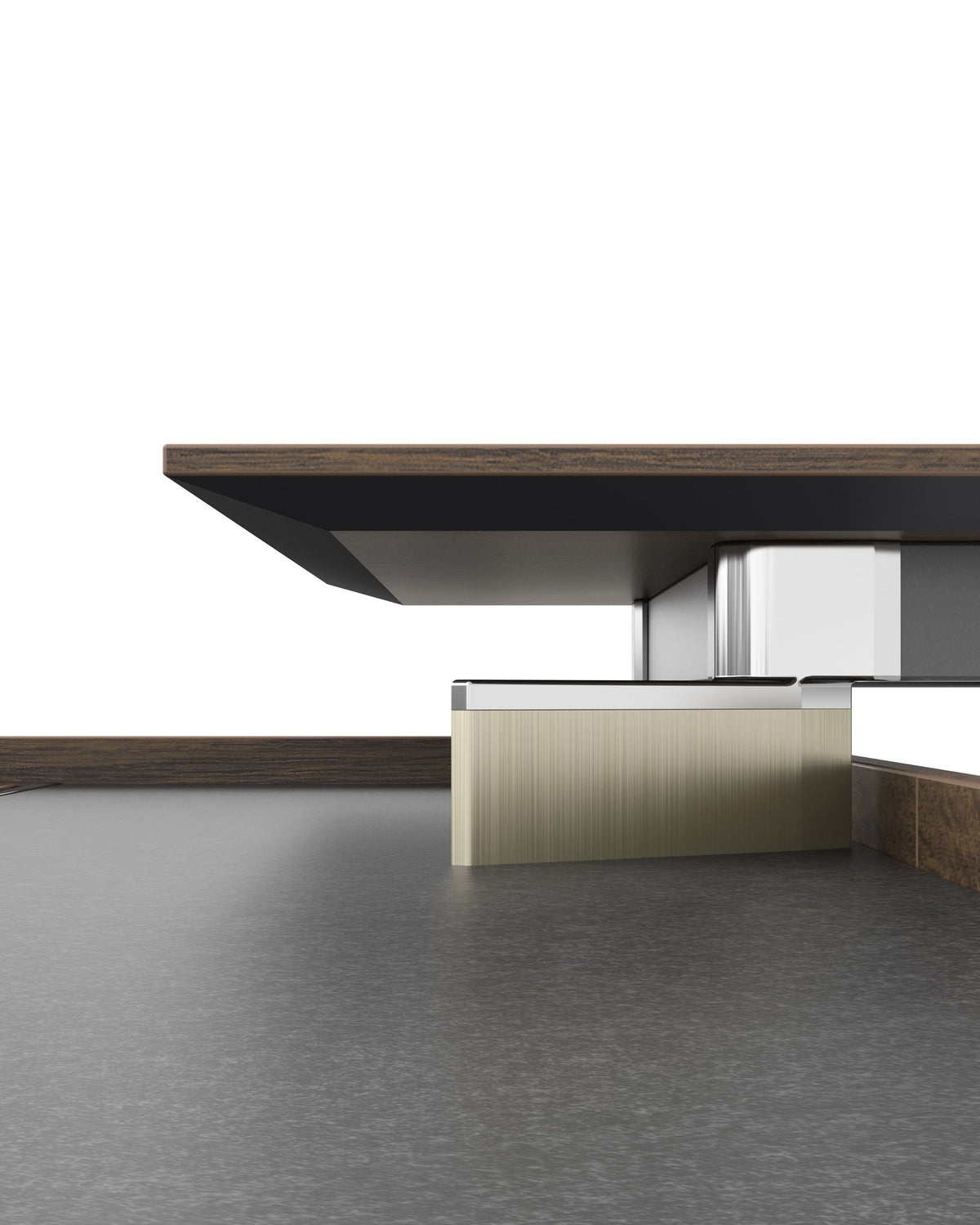 Minerva 2.4M Executive Office Desk Commercial Home with Left Return Brown Oak