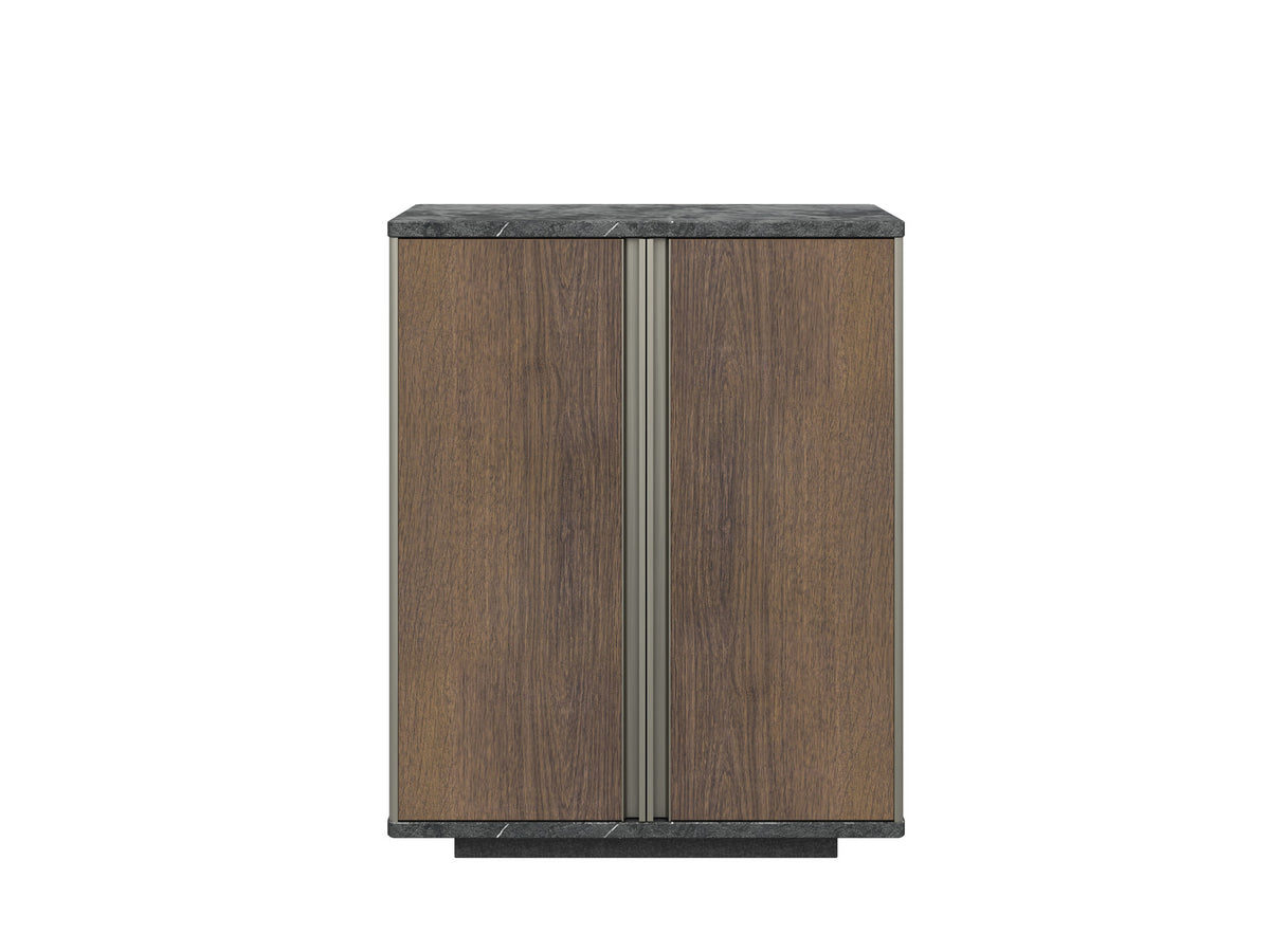 Knight 0.8M 2 Door Credenza Cabinet Cupboard Sideboard Display Filing Shelf Unit Brown Oak
