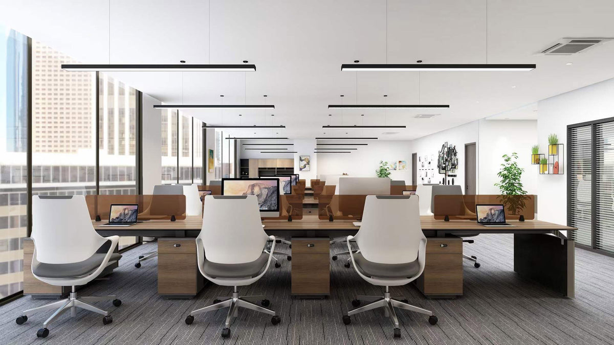 Knight 2.8M 4 Person Workstation with Cabinets - White