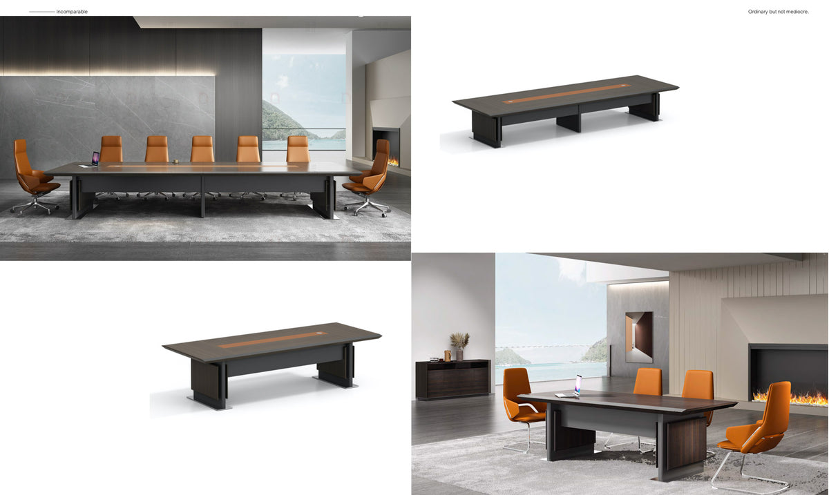 ARIVAN Executive Office Desk 2.4M With Right Return Brown Walnut Colour