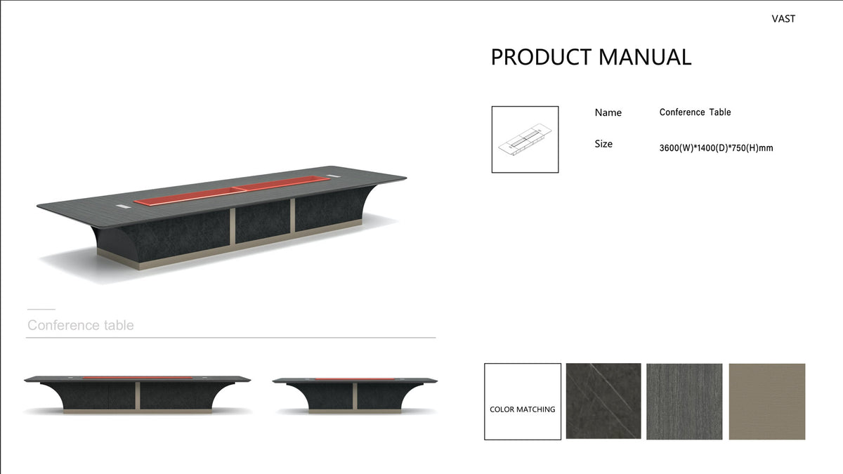 Vast 2.4M Executive Desk Office Desks With Return Teakwood