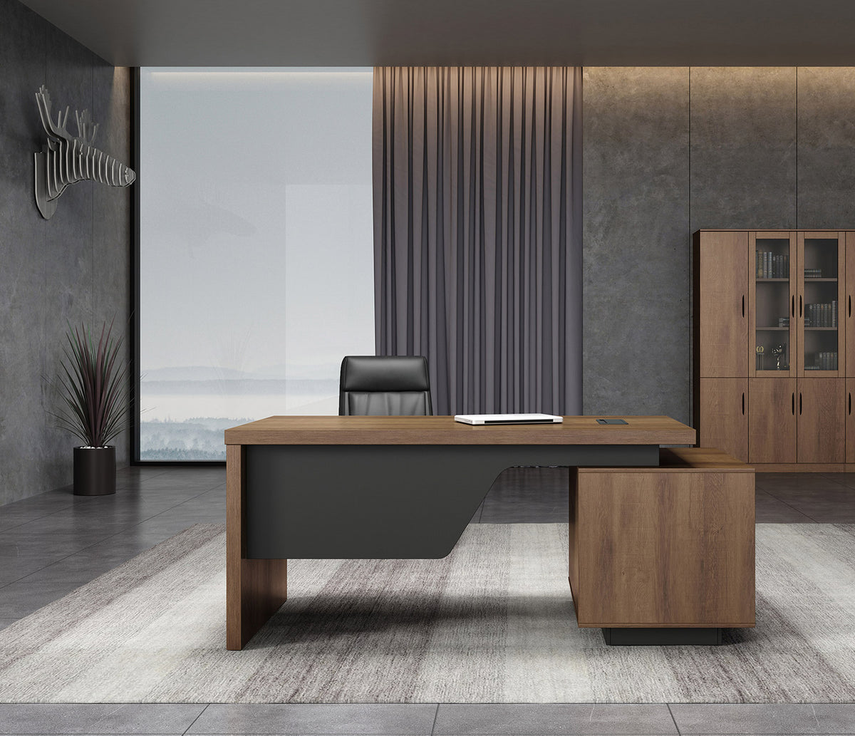 Executive Office Desk 1.6/1.8M Brown Oak