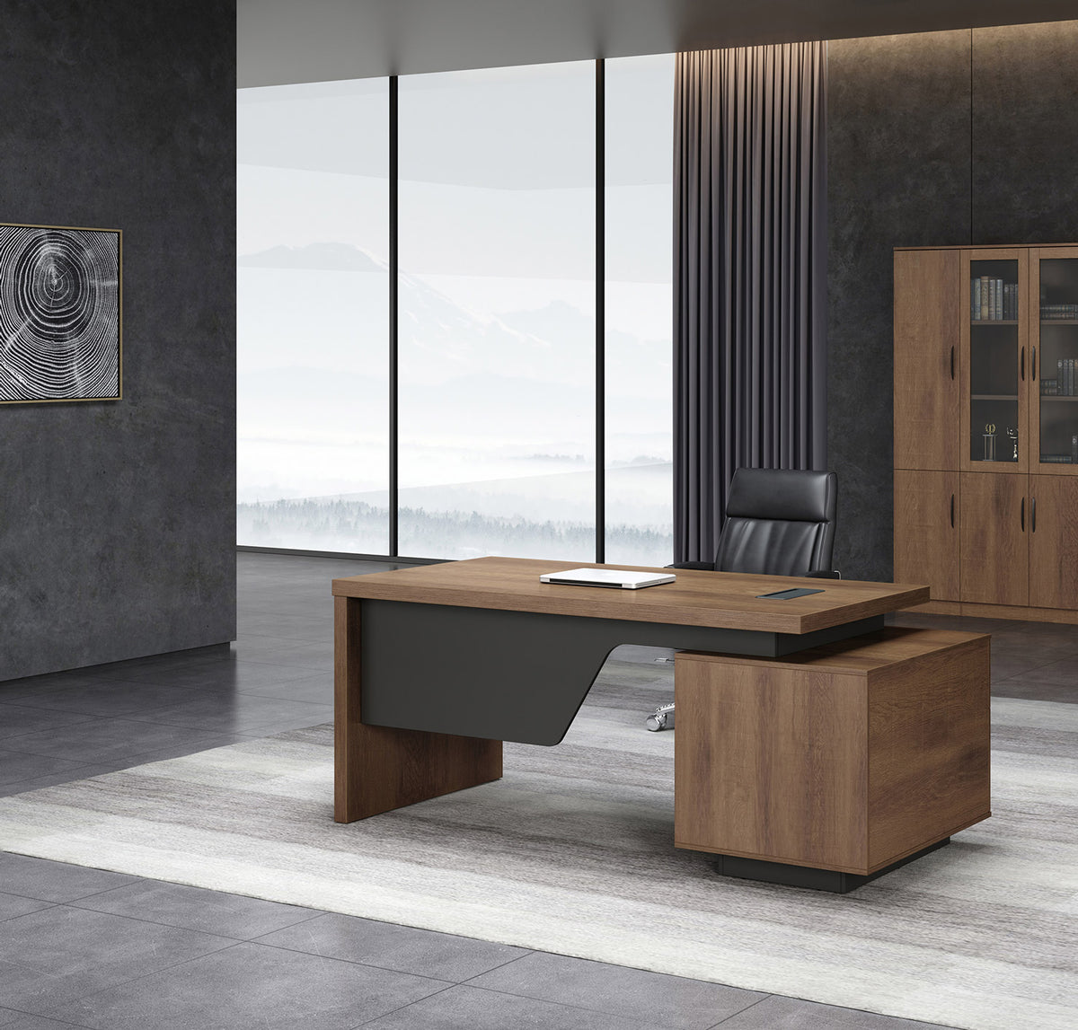 Executive Office Desk 1.6/1.8M Brown Oak